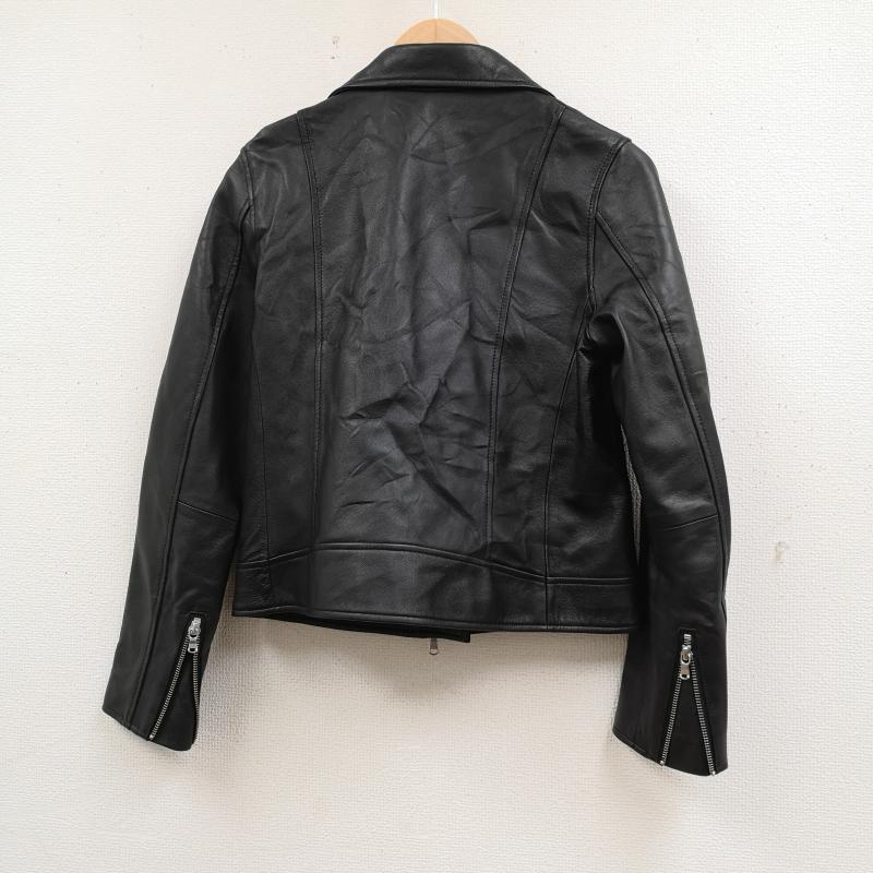 ユナイテッドアローズグリーンレーベルリラクシング UNITED ARROWS green label relaxing ジャケット、上着 レザージャケット 羊革 ラム レザー シルバー 金具 ダブル ライダース ジャケット 3625-199-1098 38 黒 / ブラック / black レディース USED 古着 中古 50166374