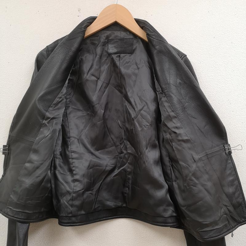 ユナイテッドアローズグリーンレーベルリラクシング UNITED ARROWS green label relaxing ジャケット、上着 レザージャケット 羊革 ラム レザー シルバー 金具 ダブル ライダース ジャケット 3625-199-1098 38 黒 / ブラック / black レディース USED 古着 中古 50166374