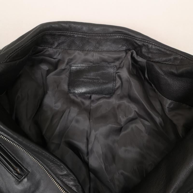 ユナイテッドアローズグリーンレーベルリラクシング UNITED ARROWS green label relaxing ジャケット、上着 レザージャケット 羊革 ラム レザー シルバー 金具 ダブル ライダース ジャケット 3625-199-1098 38 黒 / ブラック / black レディース USED 古着 中古 50166374