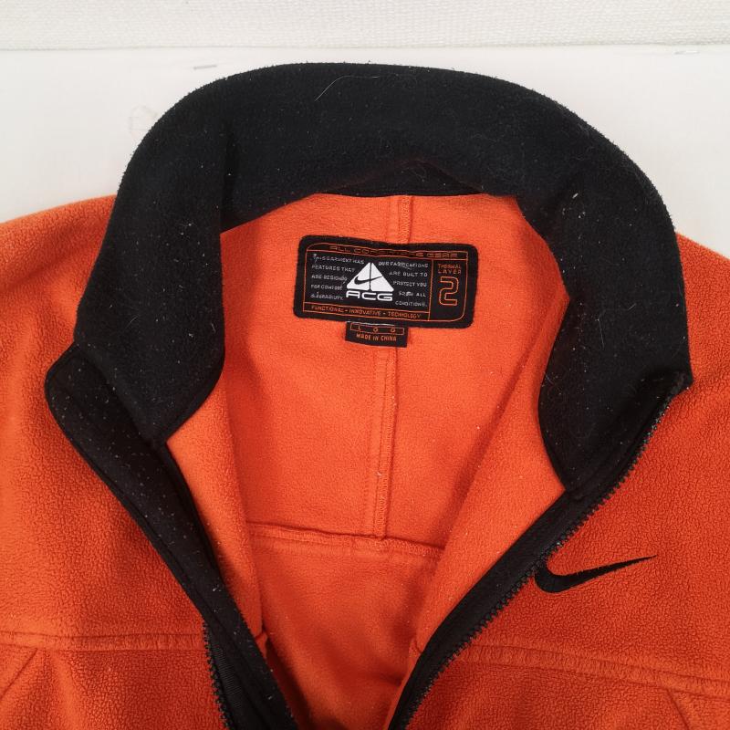 ナイキ エィシージー NIKE ACG ジャケット、上着 ジャンパー、ブルゾン アウトドア 旧ACGロゴ スウッシュ ピットジップ サーマル フリース ジャケット L 橙 / オレンジ / orange メンズ USED 古着 中古 50166375