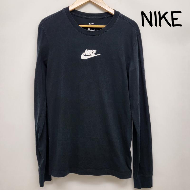 ナイキ NIKE カットソー 長袖 長袖 ステッカー リピート ロンティー カットソー M M 黒 / ブラック / black メンズ USED 古着 中古 50166382