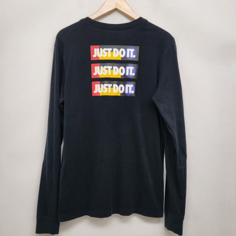 ナイキ NIKE カットソー 長袖 長袖 ステッカー リピート ロンティー カットソー M M 黒 / ブラック / black メンズ USED 古着 中古 50166382
