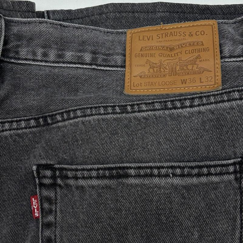 リーバイス Levi s パンツ デニム、ジーンズ 29037-0052 LOT568 STAY LOOSE ルーズ ワイド ブラック デニム パンツ 36インチ メンズ USED 古着 中古 50166383