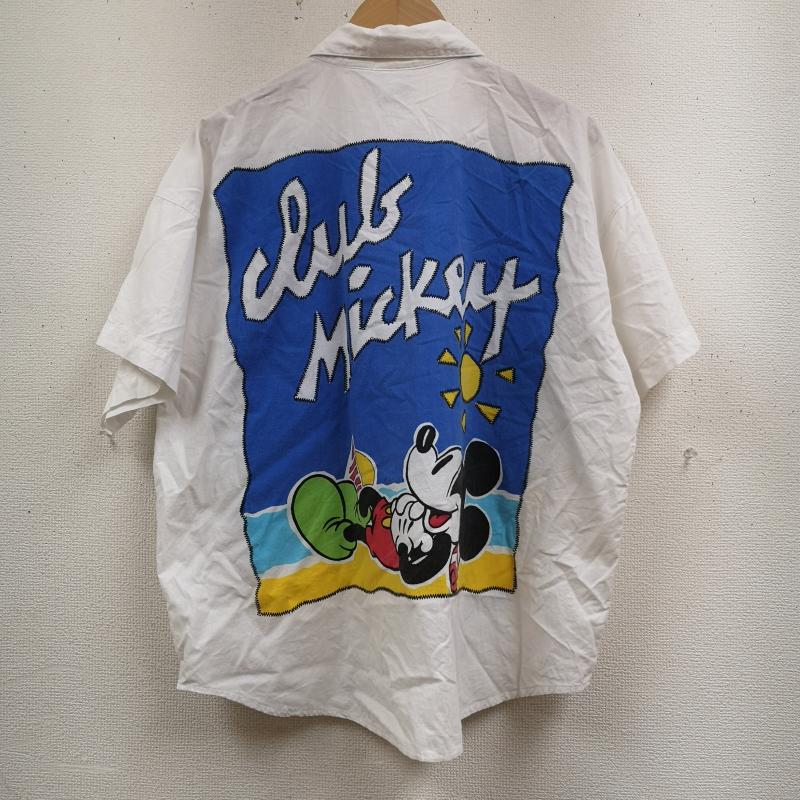ディズニー Disney シャツ、ブラウス 半袖 mickey&co ウォルトディズニー ミッキーマウス レトロ ポップ 半袖 ボタンダウン シャツ M 白 / ホワイト / white メンズ USED 古着 中古 50166385