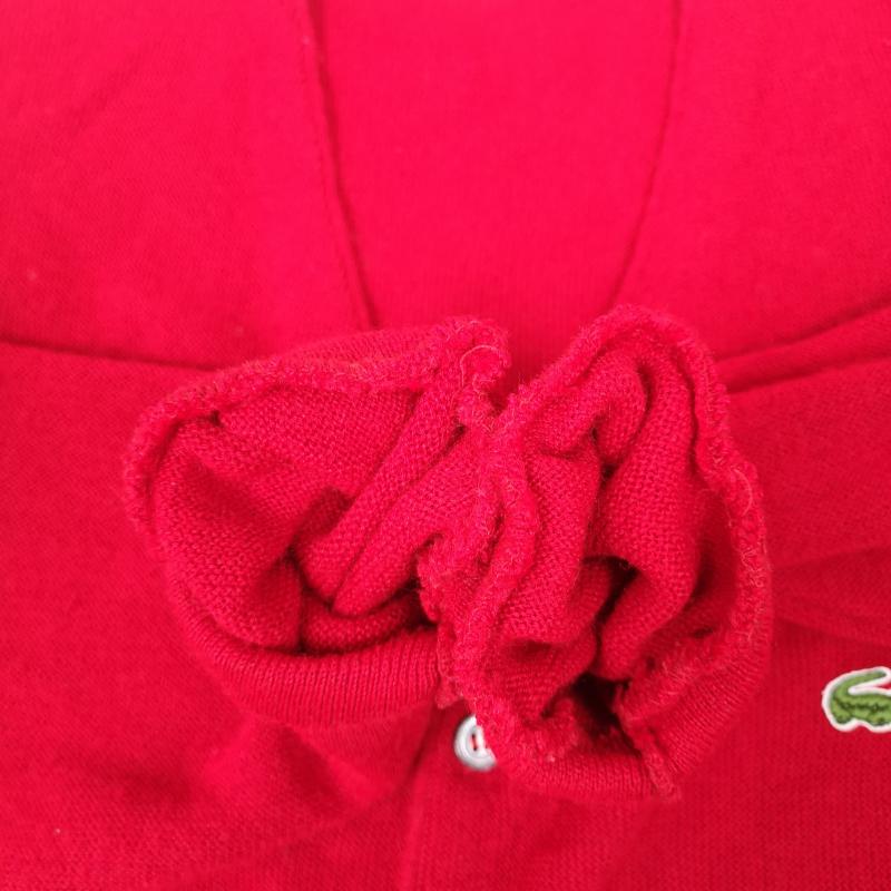 ラコステ LACOSTE カーディガン 長袖 USA製 IZOD 緑ワニ 糸巻きタグ ロングリブ 皿ボタン ニット カーディガン L 赤 / レッド / red メンズ USED 古着 中古 50166386