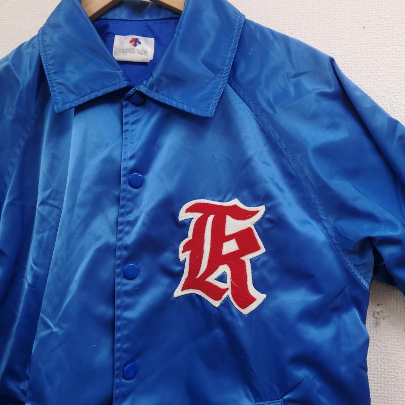デサント DESCENTE ジャケット、上着 ジャンパー、ブルゾン フェルト ワッペン ロゴ刺繡 ドローコード スタジャン コーチジャケット M 青 / ブルー / blue メンズ USED 古着 中古 50166387