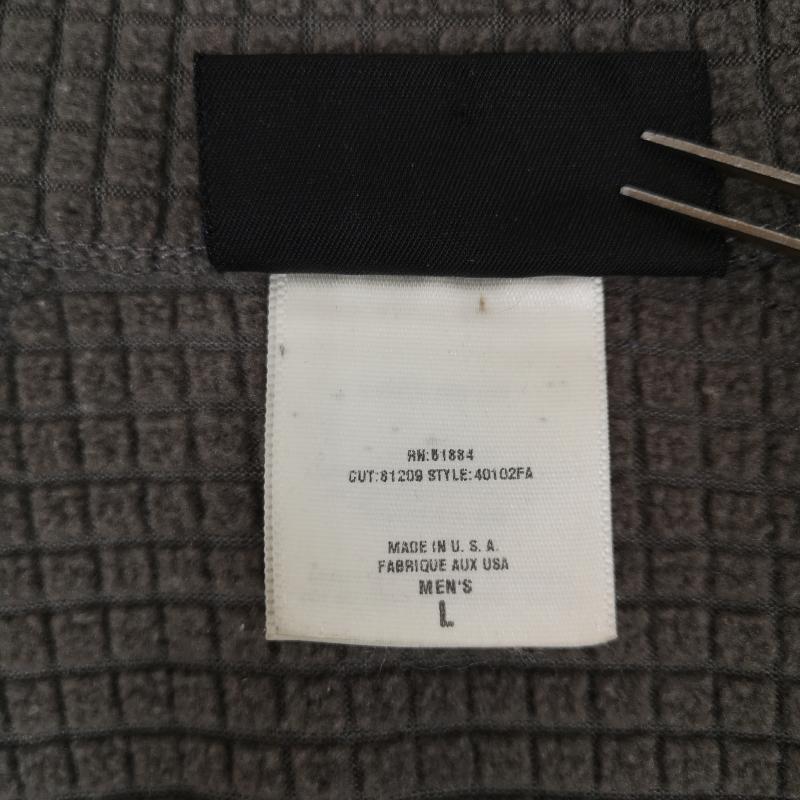 パタゴニア patagonia カットソー 長袖 USA製 POLARTEC R1 ロゴ刺繡 ドロップテイル ハーフジップ 長袖 ジャケット 40102 L 灰 / グレー / gray メンズ USED 古着 中古 50166393