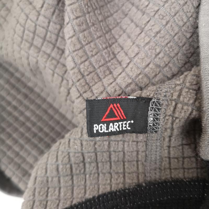パタゴニア patagonia カットソー 長袖 USA製 POLARTEC R1 ロゴ刺繡 ドロップテイル ハーフジップ 長袖 ジャケット 40102 L 灰 / グレー / gray メンズ USED 古着 中古 50166393