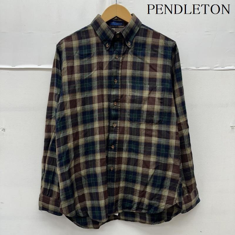 ペンドルトン PENDLETON シャツ、ブラウス 長袖 70s USA製 ウール チェック シャツ M 茶 / ブラウン / brown メンズ USED 古着 中古 50166395
