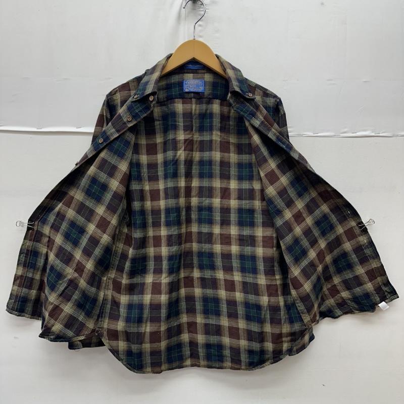 ペンドルトン PENDLETON シャツ、ブラウス 長袖 70s USA製 ウール チェック シャツ M 茶 / ブラウン / brown メンズ USED 古着 中古 50166395