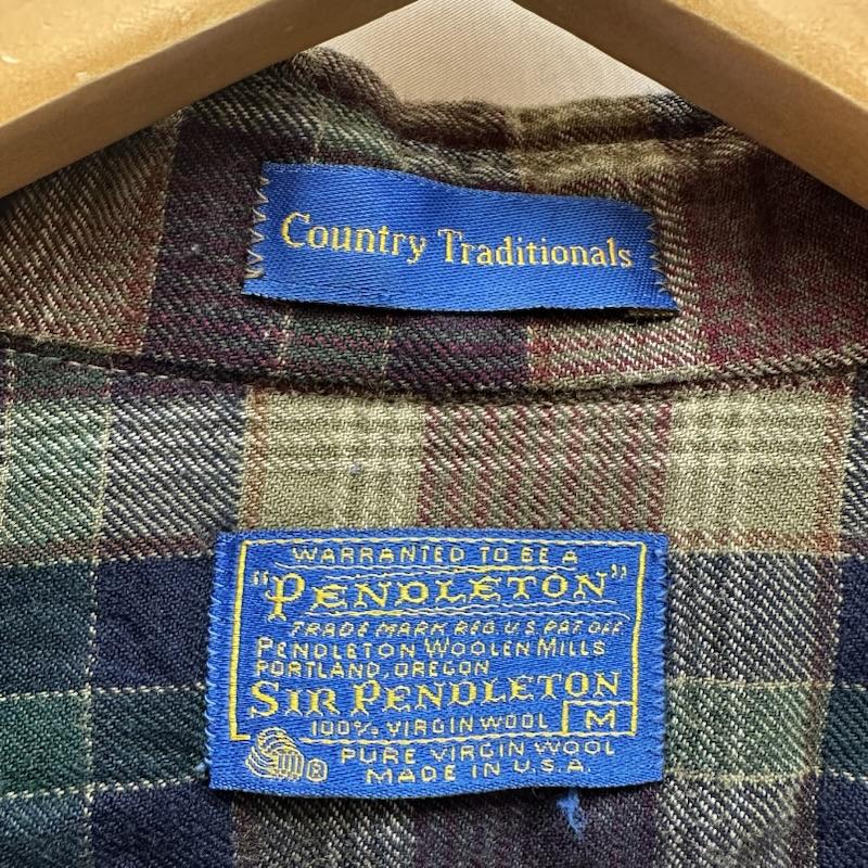 ペンドルトン PENDLETON シャツ、ブラウス 長袖 70s USA製 ウール チェック シャツ M 茶 / ブラウン / brown メンズ USED 古着 中古 50166395