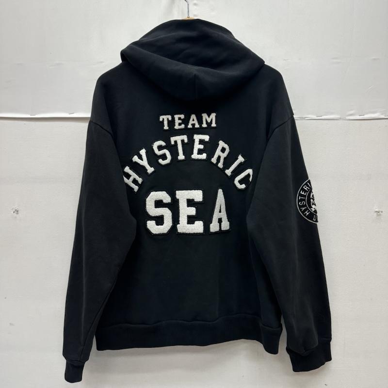 ヒステリックグラマー HYSTERIC GLAMOUR パーカー 長袖 21AW WIND AND SEA 3RD LOGO HOODIE ロゴ ワッペン パーカー WDS-HYS-3-06 L 黒 / ブラック / black メンズ USED 古着 中古 50166396