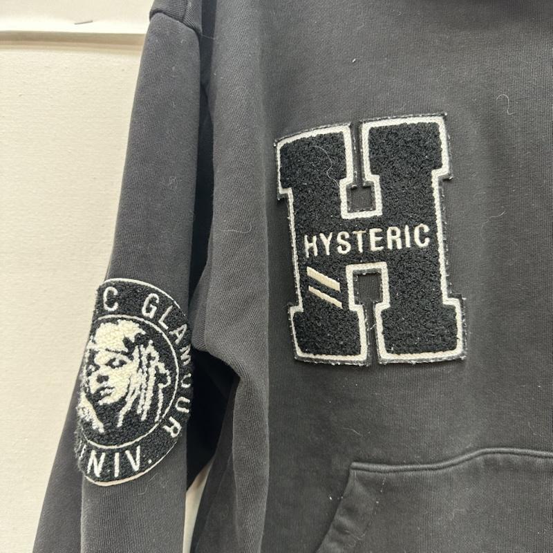 ヒステリックグラマー HYSTERIC GLAMOUR パーカー 長袖 21AW WIND AND SEA 3RD LOGO HOODIE ロゴ ワッペン パーカー WDS-HYS-3-06 L 黒 / ブラック / black メンズ USED 古着 中古 50166396
