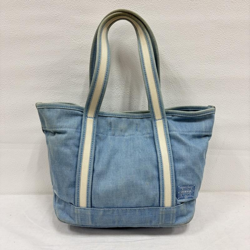 ポーター PORTER トートバッグ トートバッグ GIRL BOYFRIEND TOTE DENIM ブリーチデニム トートバッグ 吉田カバン - ワンポイント X ロゴ、文字 X 刺繍 水色 / ライトブルー / レディース USED 古着 中古 50166399