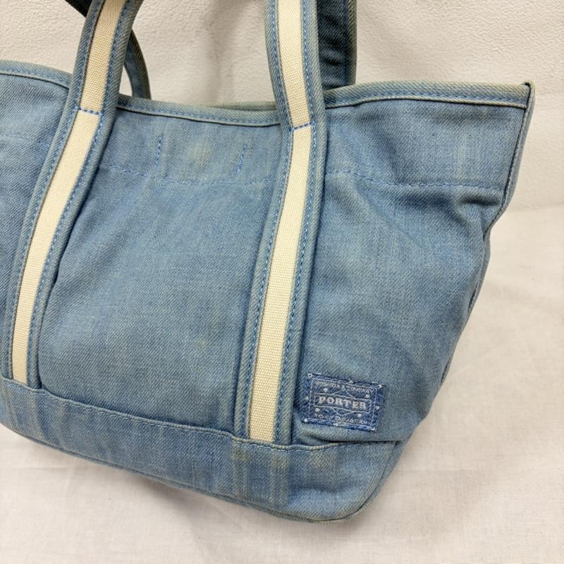 ポーター PORTER トートバッグ トートバッグ GIRL BOYFRIEND TOTE DENIM ブリーチデニム トートバッグ 吉田カバン - ワンポイント X ロゴ、文字 X 刺繍 水色 / ライトブルー / レディース USED 古着 中古 50166399