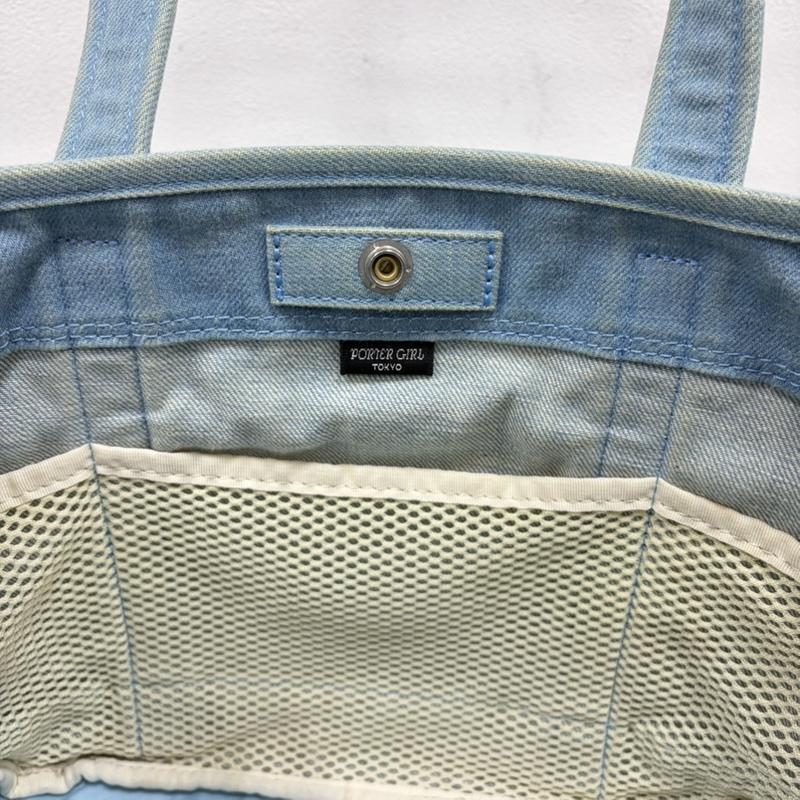 ポーター PORTER トートバッグ トートバッグ GIRL BOYFRIEND TOTE DENIM ブリーチデニム トートバッグ 吉田カバン - ワンポイント X ロゴ、文字 X 刺繍 水色 / ライトブルー / レディース USED 古着 中古 50166399