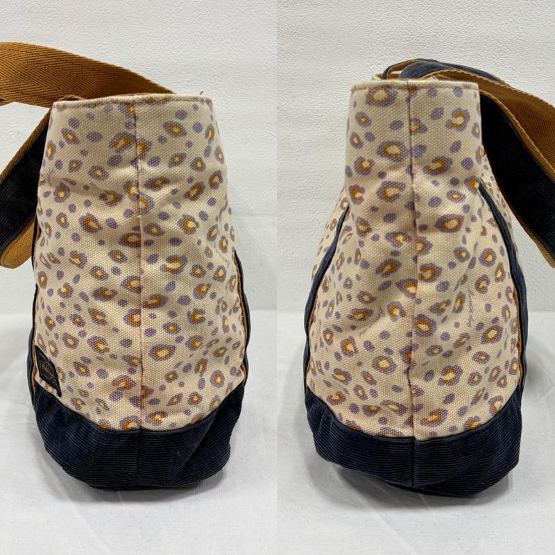 ポーター PORTER トートバッグ トートバッグ bonica dot ボニカドット コラボ レオパード トートバッグ コーデュロイ 吉田カバン 日本製 - ヒョウ柄・レオパード柄 X ワンポイント X ロゴ、文字 ベージュ / ベージュ / beige X 紺 / ネイビー / navy レディース USED 古着 中古 50166401