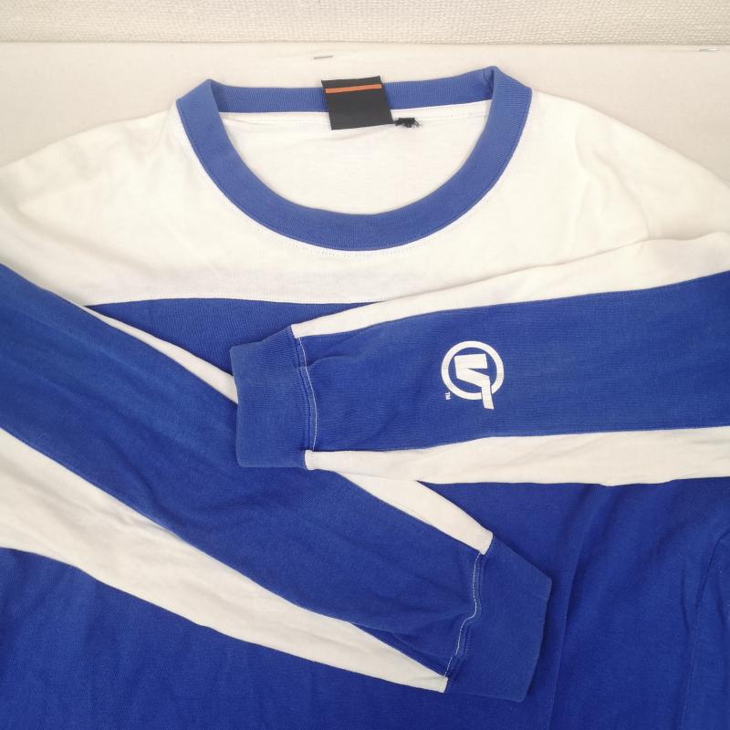 バンズ VANS Tシャツ 長袖 90s USA製 2トーンカラー 切り替え 旧ロゴ 長袖 Tシャツ L 白 / ホワイト / white X 青 / ブルー / blue メンズ USED 古着 中古 50166404