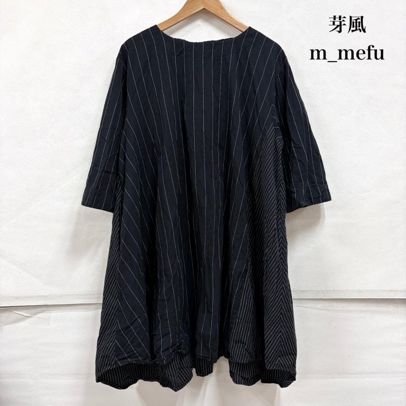 メフウ 芽風 ワンピース ひざ丈スカート m_mefu 40 ストライプ 黒 / ブラック / black X 白 / ホワイト / white レディース USED 古着 中古 50166406