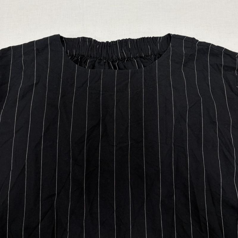 メフウ 芽風 ワンピース ひざ丈スカート m_mefu 40 ストライプ 黒 / ブラック / black X 白 / ホワイト / white レディース USED 古着 中古 50166406