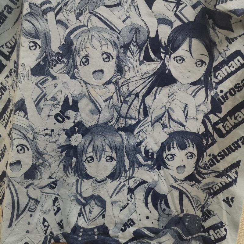 古着 USED Tシャツ 半袖 ラブライブ サンシャイン Aqours アクア アイドル グループ アニメ 半袖 Tシャツ XL 水色 / ライトブルー / メンズ USED 古着 中古 50166409