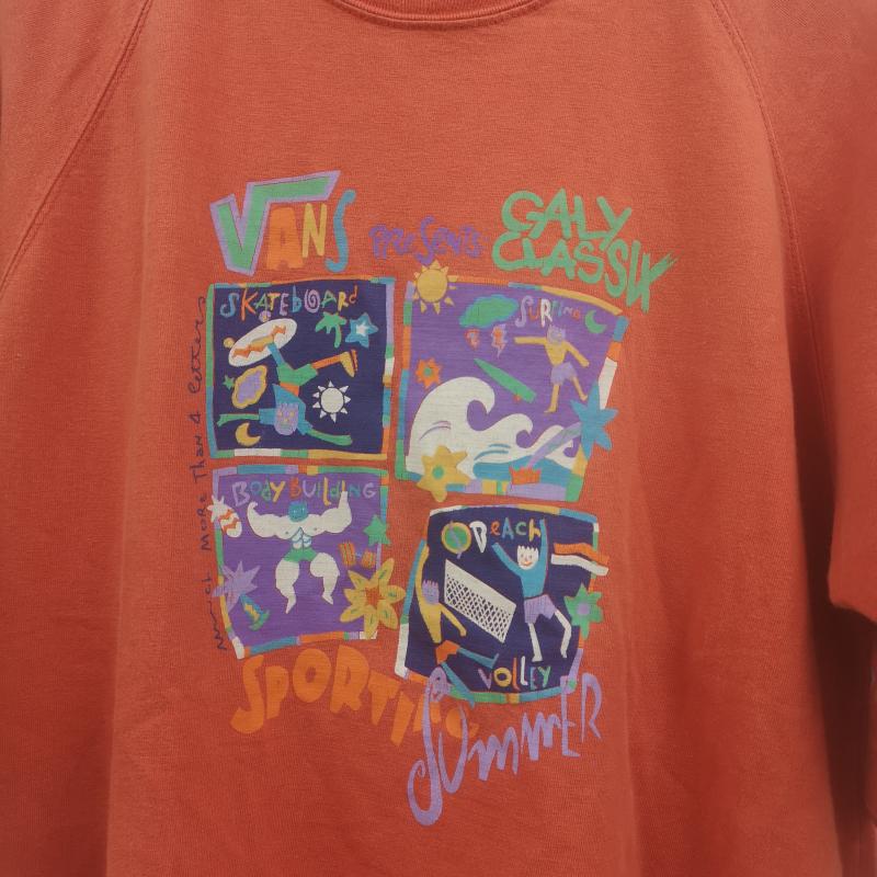 バンズ VANS Tシャツ 半袖 90s イタリア製 Enzo Fusco スケボー サーフィン ビーチバレー ボディビル 半袖 Tシャツ M 橙 / オレンジ / orange メンズ USED 古着 中古 50166411