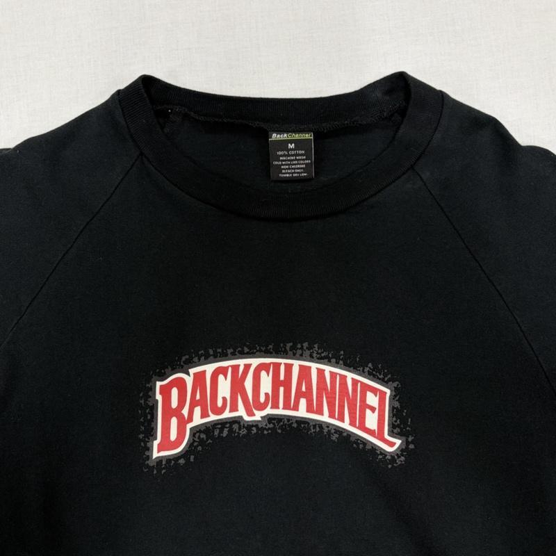 バックチャンネル Back Channel Tシャツ 長袖 長袖 クルーネック 両面ロゴ プリント Tシャツ ロンT ラグラン M ロゴ、文字 X プリント 黒 / ブラック / black X 赤 / レッド / red X 白 / ホワイト / white メンズ USED 古着 中古 50166412