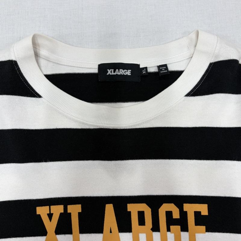 エクストララージ XLARGE Tシャツ 長袖 長袖 クルーネック ボーダー ロゴ プリント Tシャツ ロンT XL ボーダー柄 X ロゴ、文字 X プリント 白 / ホワイト / white X 黒 / ブラック / black X 黄 / イエロー / yellow メンズ USED 古着 中古 50166413