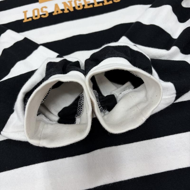 エクストララージ XLARGE Tシャツ 長袖 長袖 クルーネック ボーダー ロゴ プリント Tシャツ ロンT XL ボーダー柄 X ロゴ、文字 X プリント 白 / ホワイト / white X 黒 / ブラック / black X 黄 / イエロー / yellow メンズ USED 古着 中古 50166413