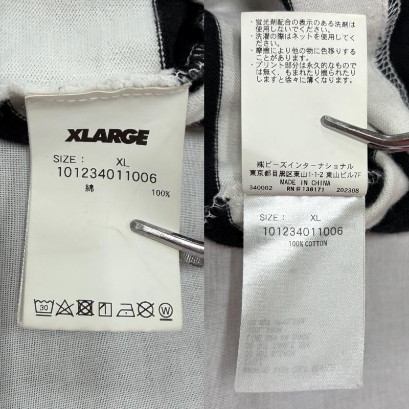 エクストララージ XLARGE Tシャツ 長袖 長袖 クルーネック ボーダー ロゴ プリント Tシャツ ロンT XL ボーダー柄 X ロゴ、文字 X プリント 白 / ホワイト / white X 黒 / ブラック / black X 黄 / イエロー / yellow メンズ USED 古着 中古 50166413
