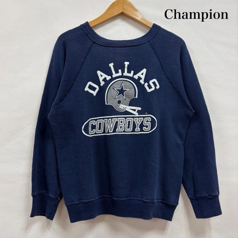 チャンピオン Champion トレーナー 長袖 80s 90s トリコタグ DALLAS COWBOYS ロゴ プリント スウェット プルオーバー トレーナー ヴィンテージ USA製 M ロゴ、文字 X プリント 紺 / ネイビー / navy X 白 / ホワイト / white メンズ USED 古着 中古 50166414