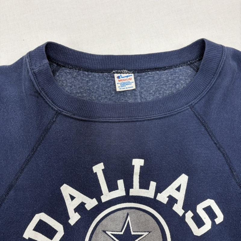 チャンピオン Champion トレーナー 長袖 80s 90s トリコタグ DALLAS COWBOYS ロゴ プリント スウェット プルオーバー トレーナー ヴィンテージ USA製 M ロゴ、文字 X プリント 紺 / ネイビー / navy X 白 / ホワイト / white メンズ USED 古着 中古 50166414