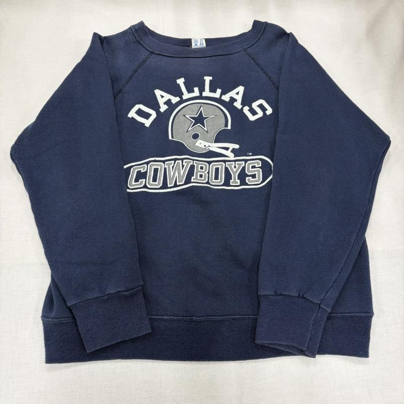 チャンピオン Champion トレーナー 長袖 80s 90s トリコタグ DALLAS COWBOYS ロゴ プリント スウェット プルオーバー トレーナー ヴィンテージ USA製 M ロゴ、文字 X プリント 紺 / ネイビー / navy X 白 / ホワイト / white メンズ USED 古着 中古 50166414