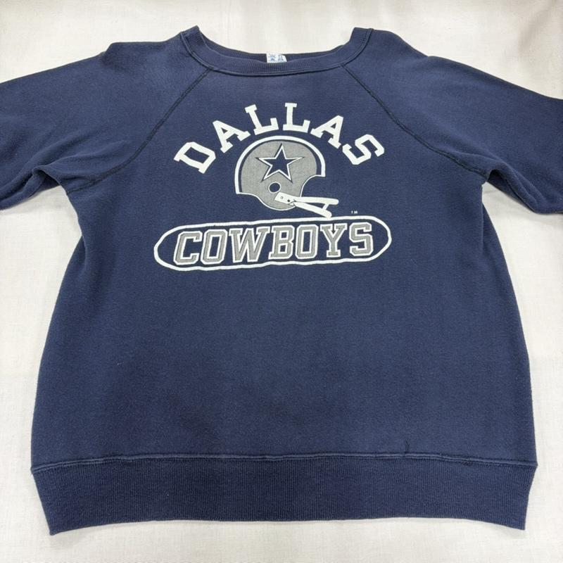 チャンピオン Champion トレーナー 長袖 80s 90s トリコタグ DALLAS COWBOYS ロゴ プリント スウェット プルオーバー トレーナー ヴィンテージ USA製 M ロゴ、文字 X プリント 紺 / ネイビー / navy X 白 / ホワイト / white メンズ USED 古着 中古 50166414
