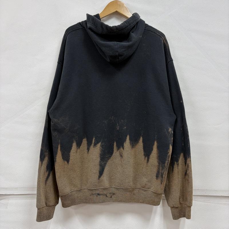 フルーツオブザルーム FRUIT OF THE LOOM パーカー 長袖 スウェット プルオーバー フーディー パーカー グラデーション ブリーチ加工 タイダイ フェード L グラデーション 黒 / ブラック / black X 茶 / ブラウン / brown メンズ USED 古着 中古 50166415