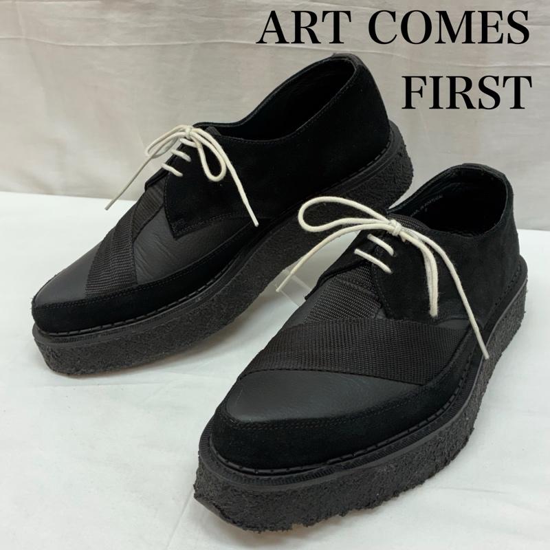 アートカムズファースト ART COMES FIRST 革靴 革靴 クロス テープ デザイン シボ革 スエード レザー 切替 ラバーソール シューズ UK：9 メンズ USED 古着 中古 50166421