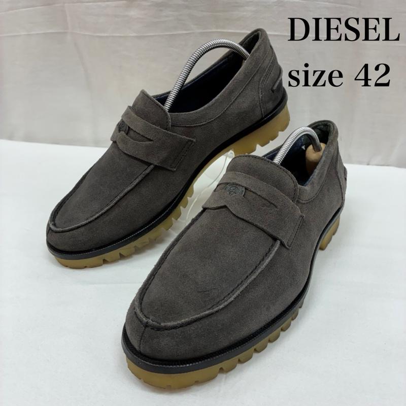 ディーゼル DIESEL ローファー ローファー ガムソール スエード レザー コイン ローファー スリッポン 内側デニム生地 42 26.0cm メンズ USED 古着 中古 50166422