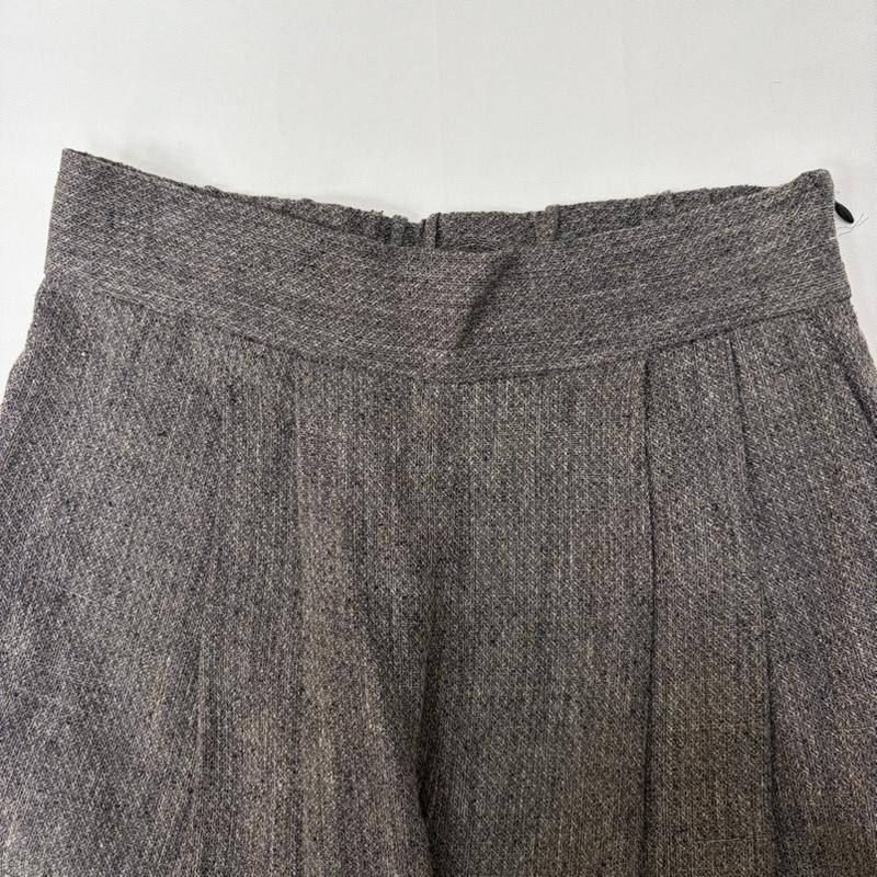 古着 USED ボトムス ボトムス SI-HIRAI スーヒライ リネン シルク混 バレルパンツ タックパンツ ハイウエスト 9分丈 38 無地 ダークブラウン / ダークブラウン / X ダークグレー / ダークグレー / レディース USED 古着 中古 50166426