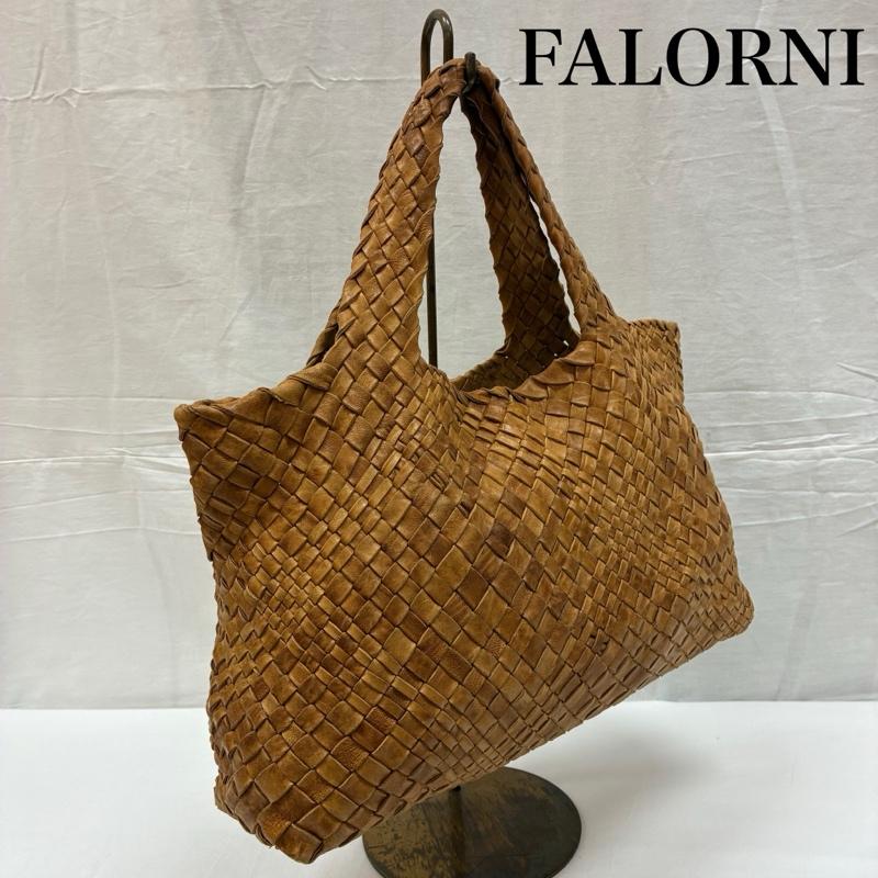 ファロルニ falorni トートバッグ トートバッグ 編み込み レザー イントレチャート トートバッグ イタリア製 A4収納 - レディース USED 古着 中古 50166428