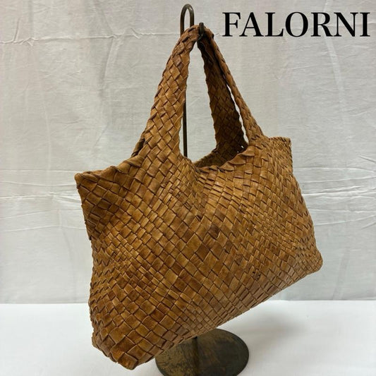 ファロルニ falorni トートバッグ トートバッグ 編み込み レザー イントレチャート トートバッグ イタリア製 A4収納 - レディース USED 古着 中古 50166428