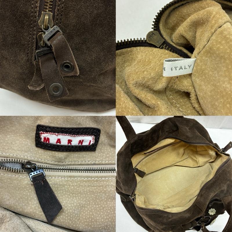 マルニ MARNI ハンドバッグ ハンドバッグ フラワー ボタン スタッズ 装飾 フリンジ スエード レザー ミニボストン ハンド バッグ - レディース USED 古着 中古 50166430