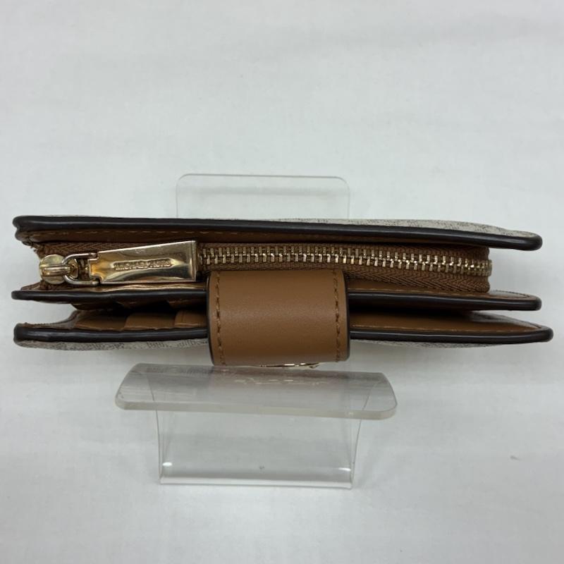 マイケルコース MICHAEL KORS 財布 二つ折り MK ロゴ プリント PVC コーティング キャンバス ベルト ストラップ 二つ折り 財布 - レディース USED 古着 中古 50166438