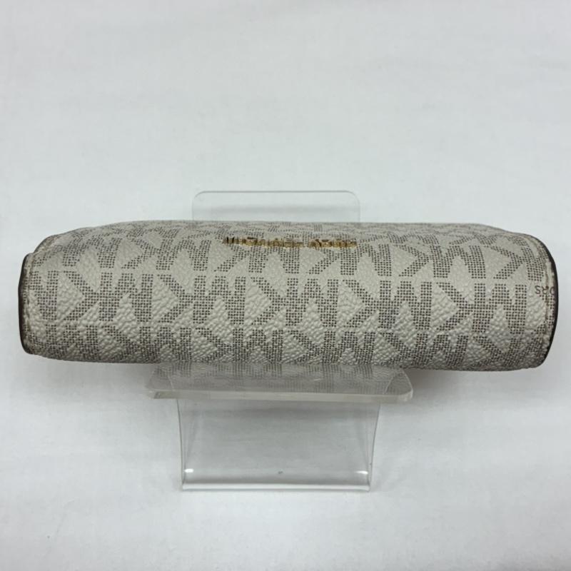 マイケルコース MICHAEL KORS 財布 二つ折り MK ロゴ プリント PVC コーティング キャンバス ベルト ストラップ 二つ折り 財布 - レディース USED 古着 中古 50166438