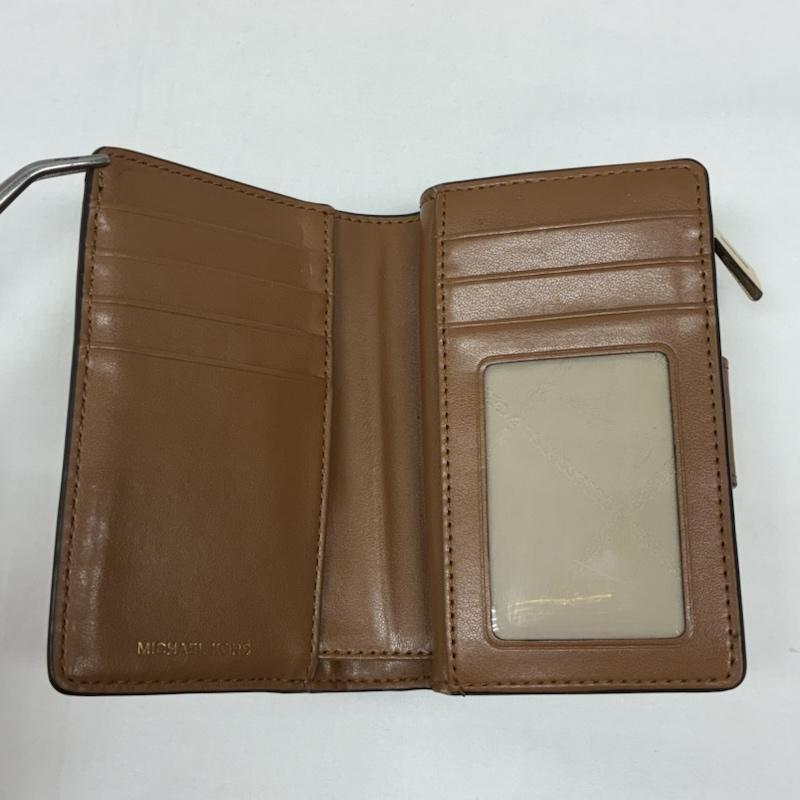 マイケルコース MICHAEL KORS 財布 二つ折り MK ロゴ プリント PVC コーティング キャンバス ベルト ストラップ 二つ折り 財布 - レディース USED 古着 中古 50166438