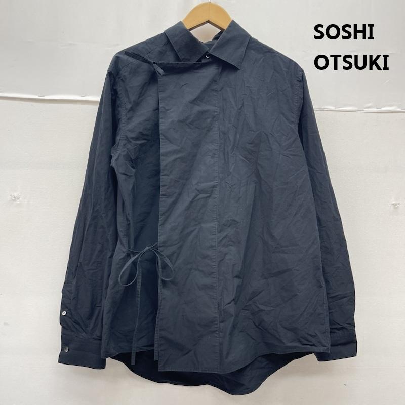 古着 USED シャツ、ブラウス 長袖 SOSHIOTSUKI 日本製 HANGING EVENING SHIRTS アシンメトリー デザイン シャツ saw20sh01 46 黒 / ブラック / black メンズ USED 古着 中古 50166442