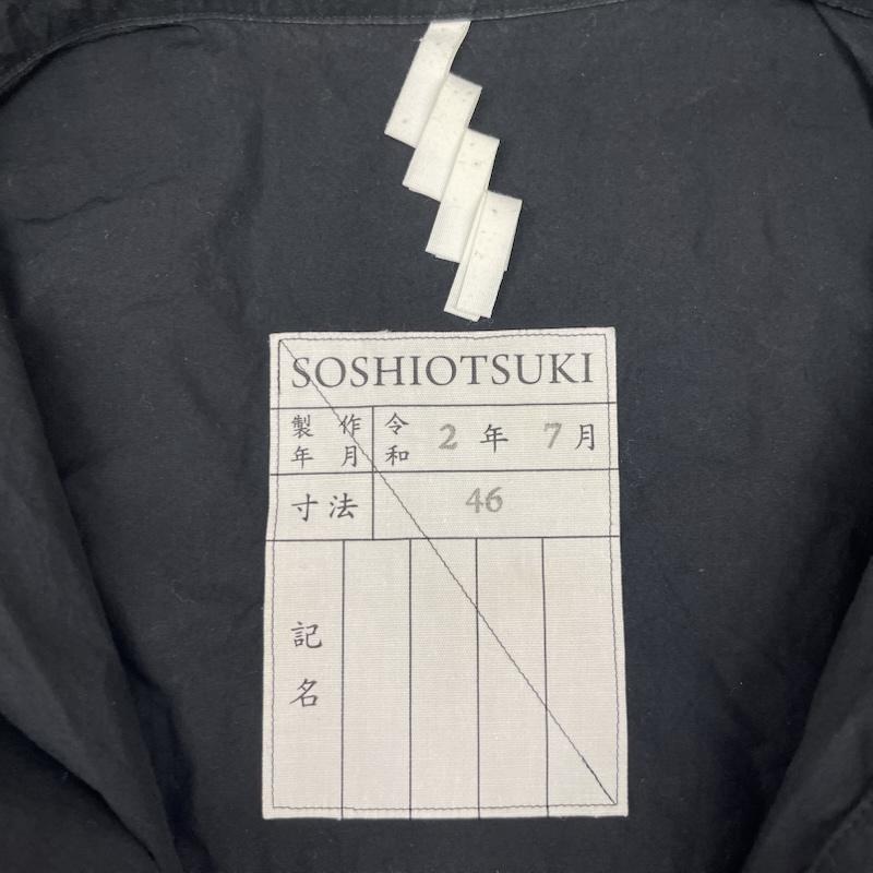 古着 USED シャツ、ブラウス 長袖 SOSHIOTSUKI 日本製 HANGING EVENING SHIRTS アシンメトリー デザイン シャツ saw20sh01 46 黒 / ブラック / black メンズ USED 古着 中古 50166442