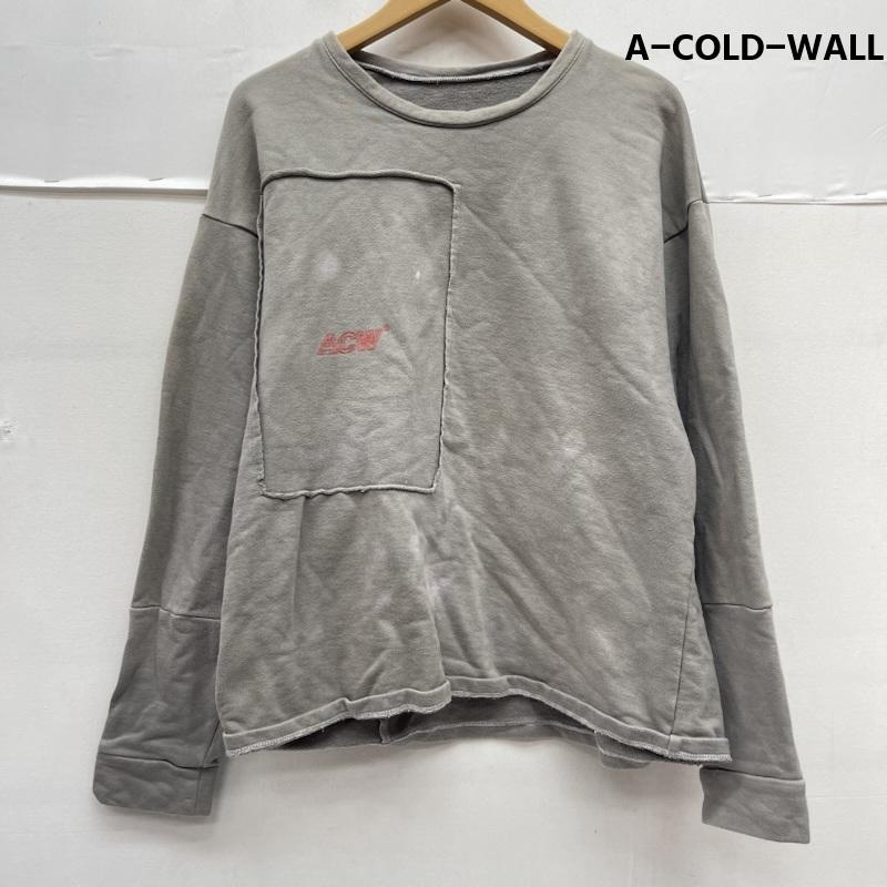 古着 USED トレーナー 長袖 A-COLD-WALL インサイドアウト オーバーダイ カットオフ スウェット XL チャコールグレー / チャコールグレー / メンズ USED 古着 中古 50166444