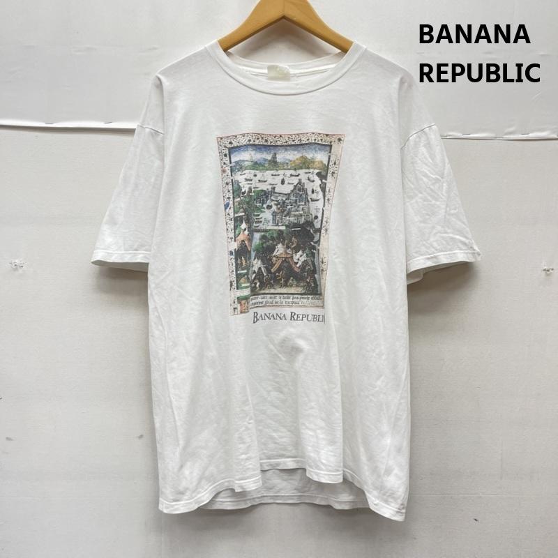 バナナリパブリック BANANA REPUBLIC Tシャツ 半袖 90s ヴィンテージ クラシック グラフィック Tシャツ カットソー 白 / ホワイト / white メンズ USED 古着 中古 50166446