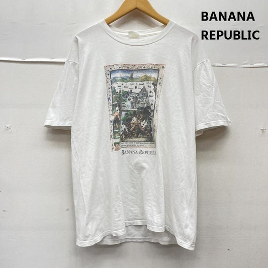 バナナリパブリック BANANA REPUBLIC Tシャツ 半袖 90s ヴィンテージ クラシック グラフィック Tシャツ カットソー 白 / ホワイト / white メンズ USED 古着 中古 50166446