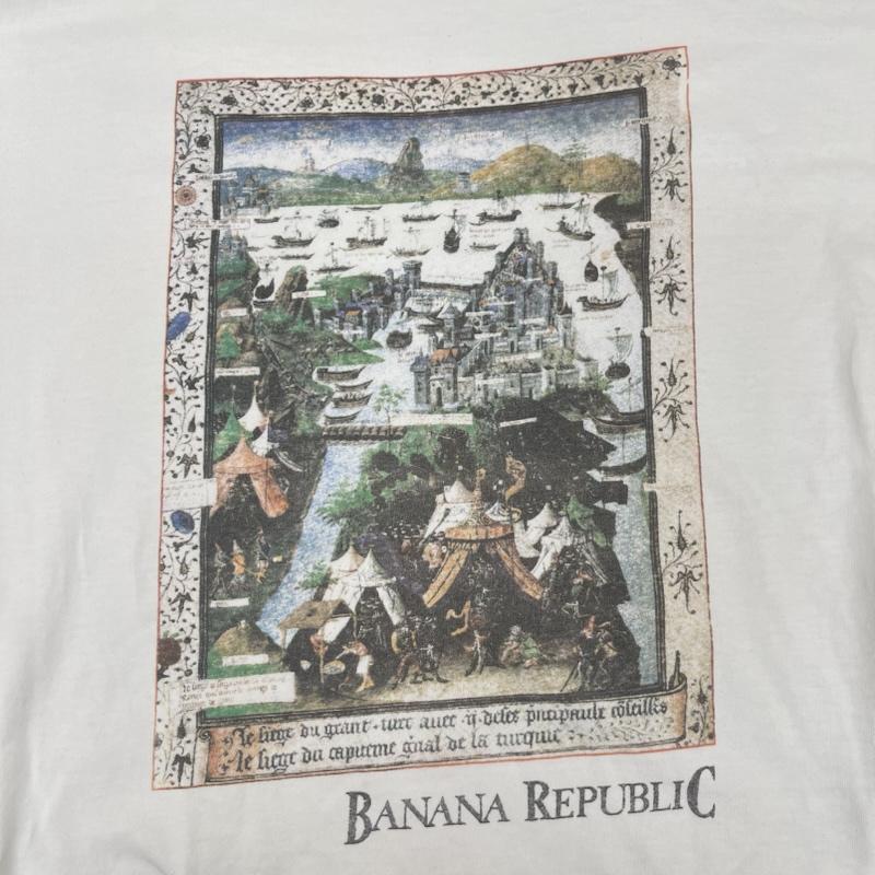 バナナリパブリック BANANA REPUBLIC Tシャツ 半袖 90s ヴィンテージ クラシック グラフィック Tシャツ カットソー 白 / ホワイト / white メンズ USED 古着 中古 50166446